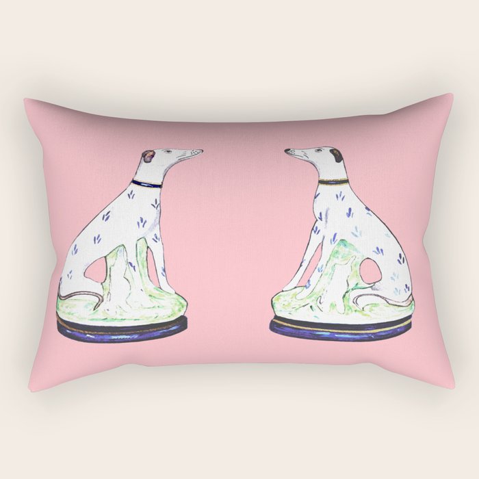 Staffordshire Greyhound Twins Rectangular Pillow
