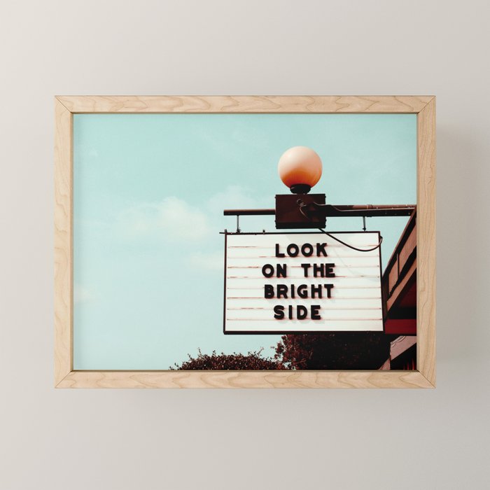 Look On The Bright Side Marquee Sign, Austin Motel, Austin, Texas Mini Art Print