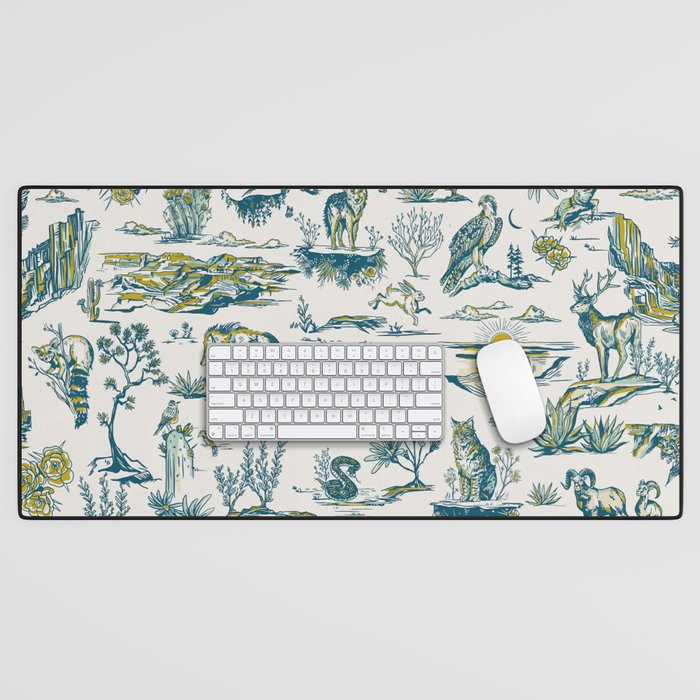 Grand Canyon National Park, Arizona Wildlife Pattern (Version 2) Desk Mat