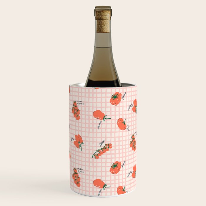 Italian Tomatoes On Gingham Wine Chiller