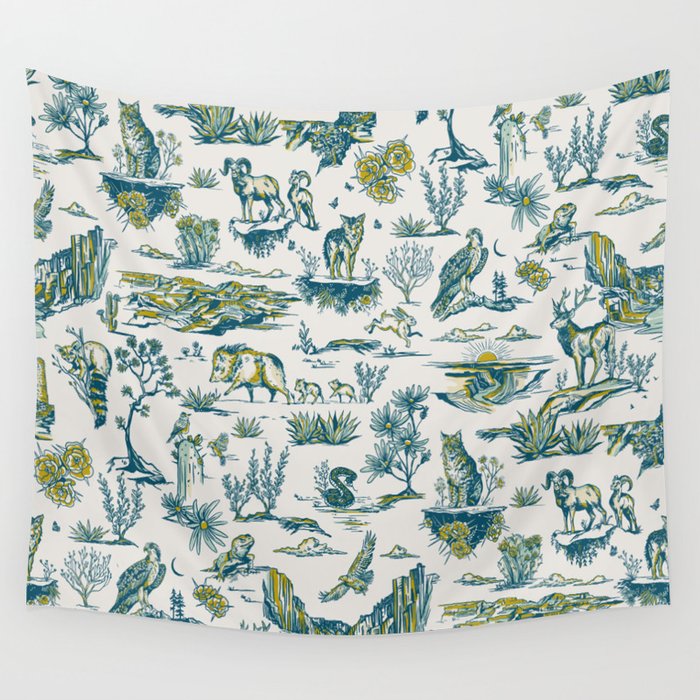 Grand Canyon National Park, Arizona Wildlife Pattern (Version 2) Wall Tapestry