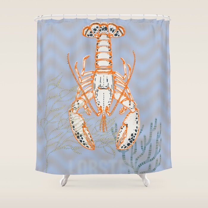 Sea Life Lobster Neptune'S Joy Shower Curtain