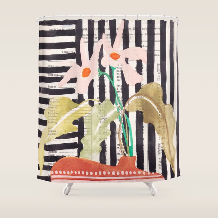 Still Life  With A Vase In Modern Style, Gouache Painting No.13 Shower Curtain