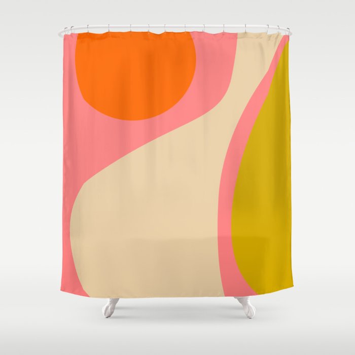 Abstract Composition Modern Blush Pink Shower Curtain
