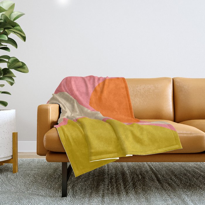 Abstract Composition Modern Blush Pink Throw Blanket