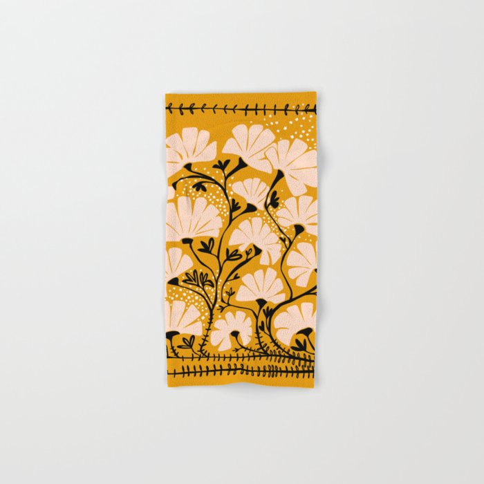 Ever Blooming Good Vibes Mustard Yellow Bath Towel