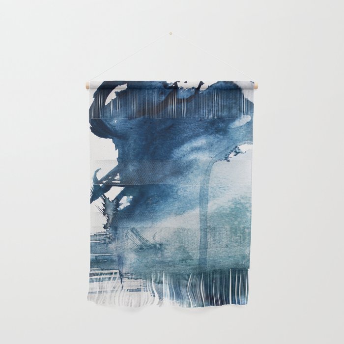 Pacific Grove: A Pretty Minimal Abstract Piece In Blue By Alyssa Hamilton Art Wall Hanging