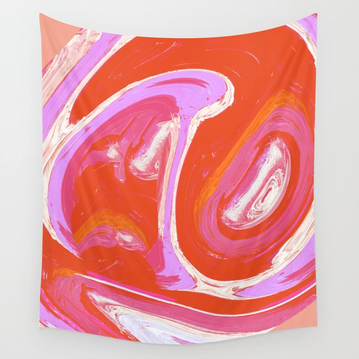 Deja Vu: Vibrant Digital Painting In Retro Colors By Alyssa Hamilton Art Wall Tapestry