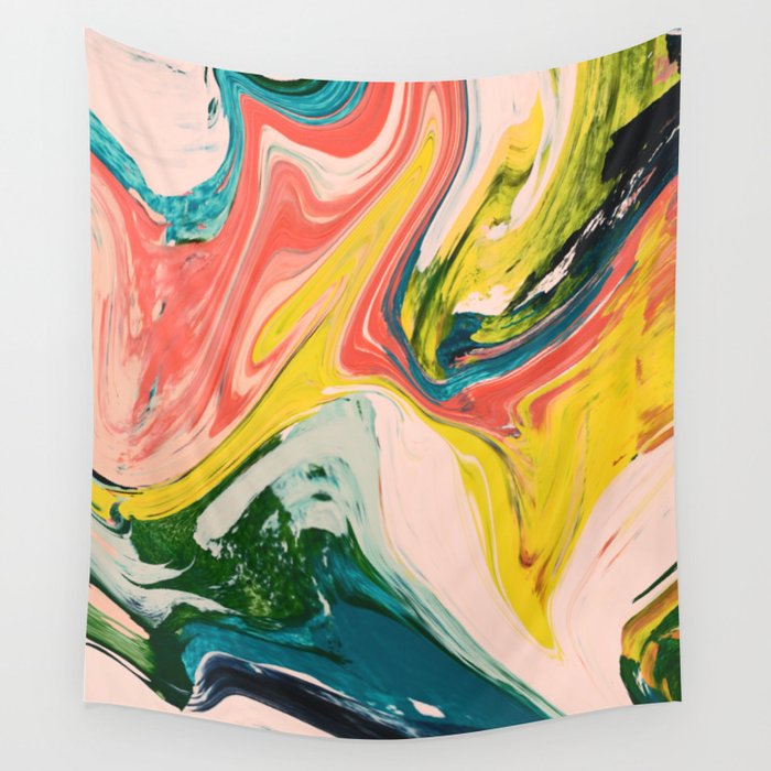 Revival: A Colorful Retro Painting By Alyssa Hamilton Art   Wall Tapestry