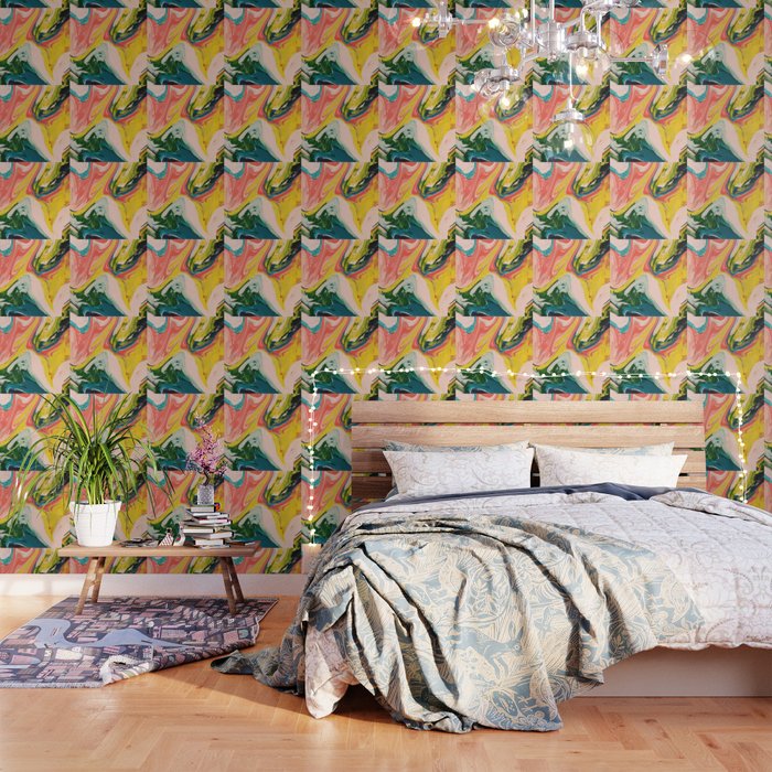 Revival: A Colorful Retro Painting By Alyssa Hamilton Art   Wallpaper