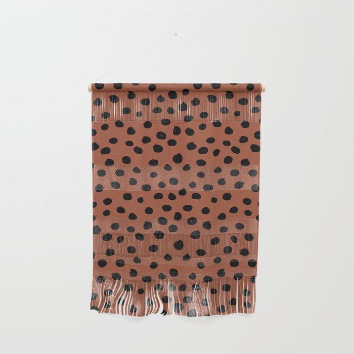 Leopard Print Rust Animal Print Brushstroke Polka Dots Dalmatian Cheetah Spots Boho Decor Minimal Wall Hanging