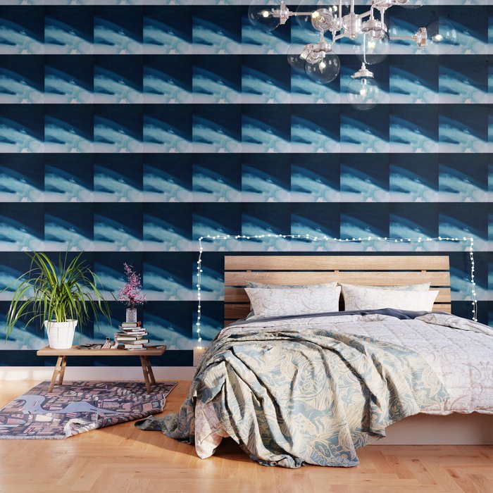 Believe: A Minimal, Abstract Painting In White And Blue By Alyssa Hamilton Art  Wallpaper