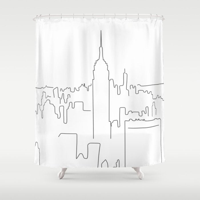 Minimal Line New York City Shower Curtain