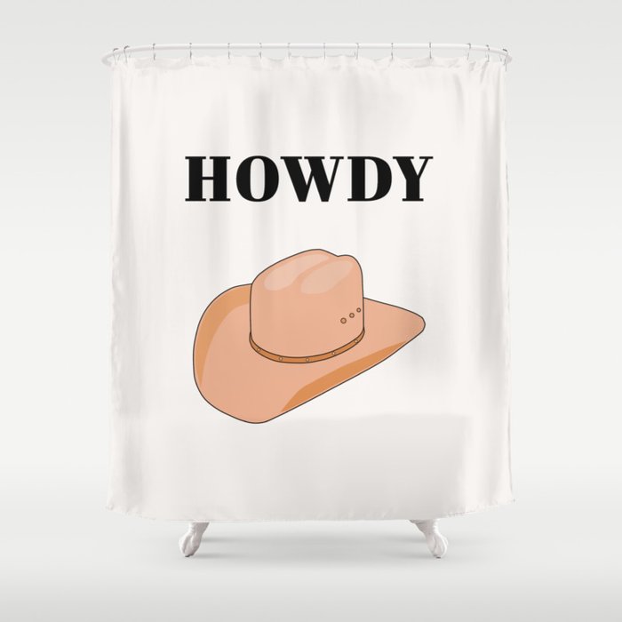 Howdy - Cowboy Hat Neutral Beige Shower Curtain