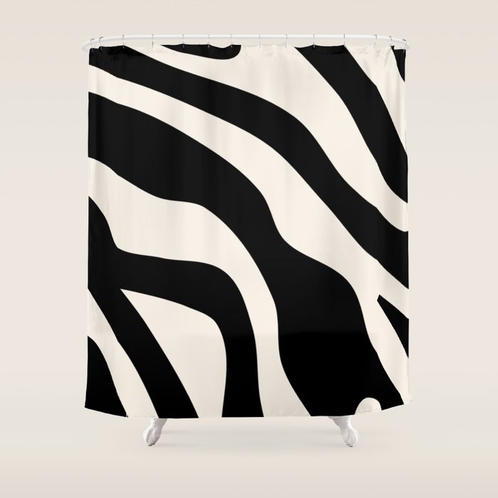 Vintage Retro Abstract Black Shower Curtain