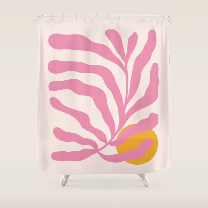 Matisse Cut Out Pink Leaf Shower Curtain