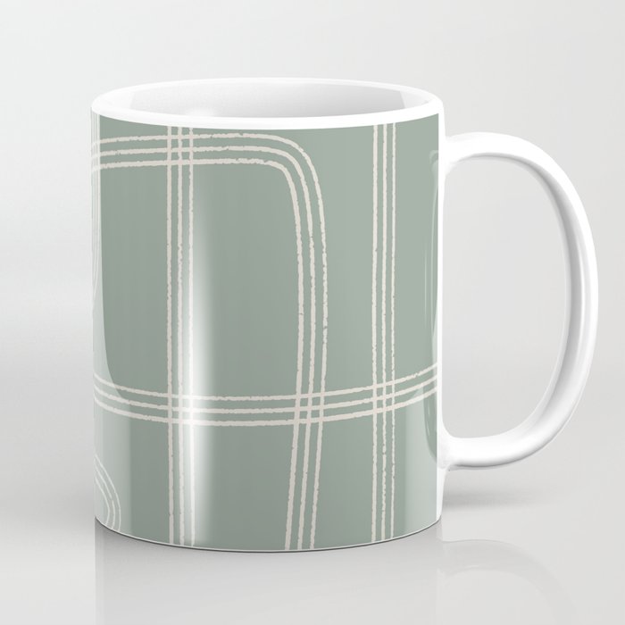 Modern Sage Green Abstract Scribble Coffee Mug