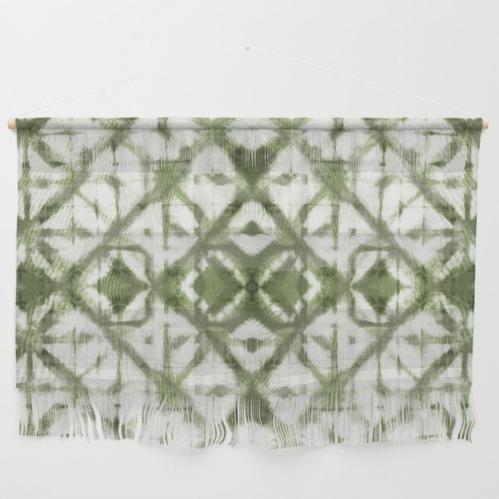 Shibori Olive Diamond Tie Dye Patetrn Wall Hanging