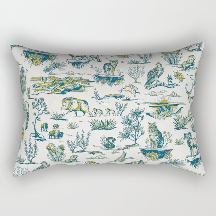 Grand Canyon National Park Wildlife Pattern Rectangular Pillow