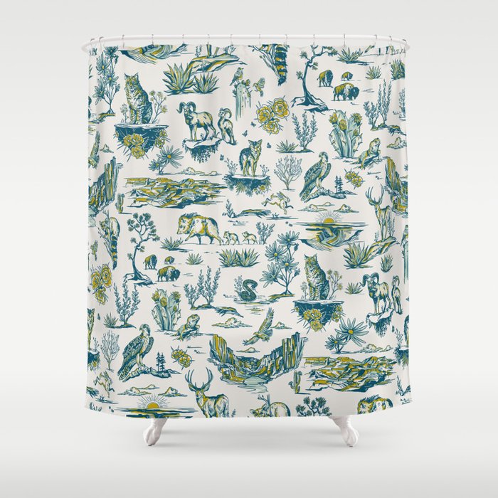 Grand Canyon National Park Wildlife Pattern Shower Curtain