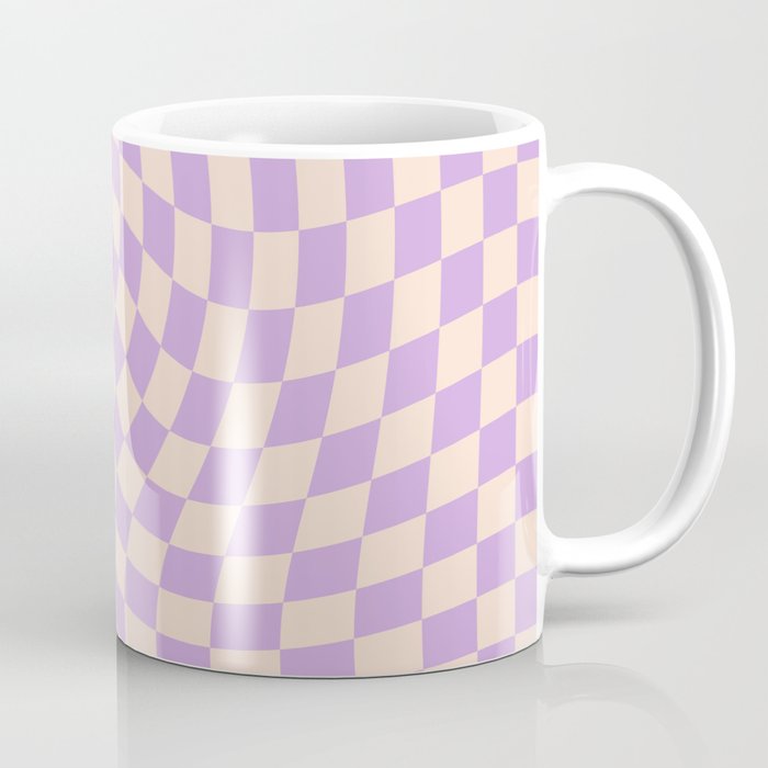 Check V - Lilac Twist â Checkerboard Print Coffee Mug