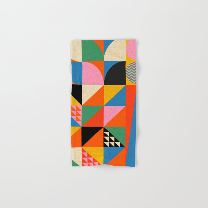 Geometric Abstraction In Colorful Shapes   Bath Towel