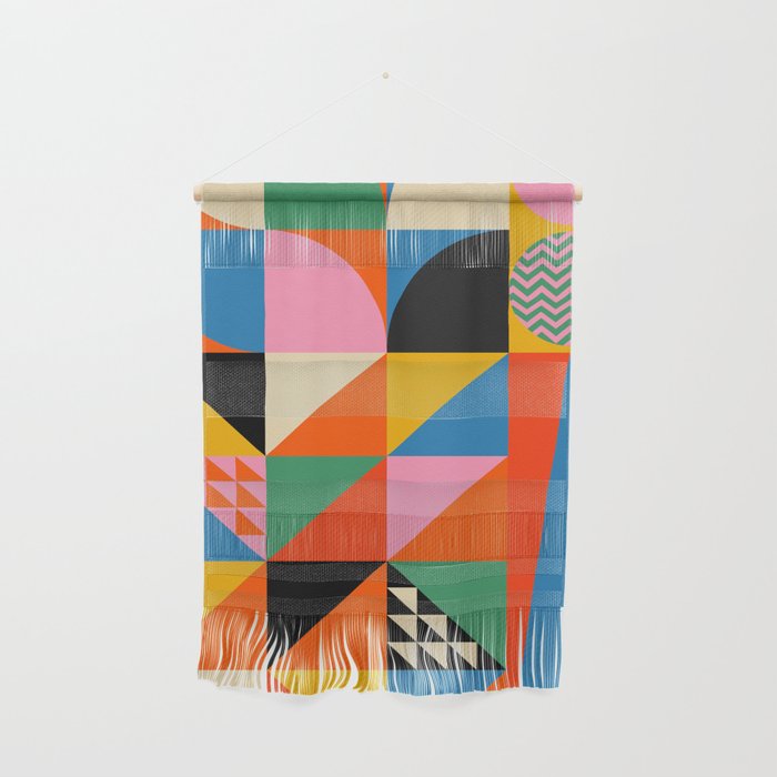 Geometric Abstraction In Colorful Shapes   Wall Hanging