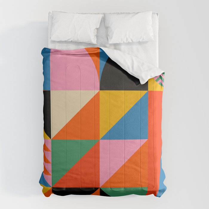 Geometric Abstraction In Colorful Shapes   Comforter