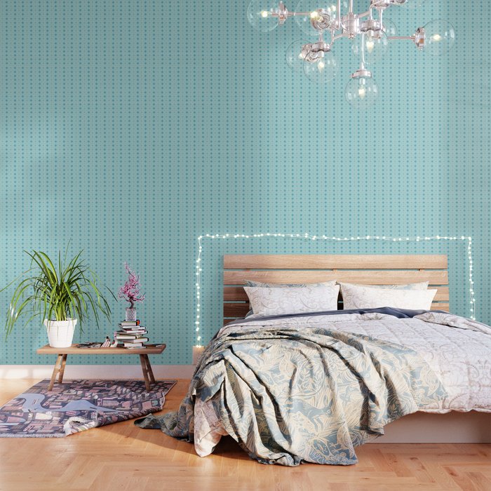 Christmas Snowflake Vector With Simple Modern Blue Stitches On Light Blue Pattern Wallpaper