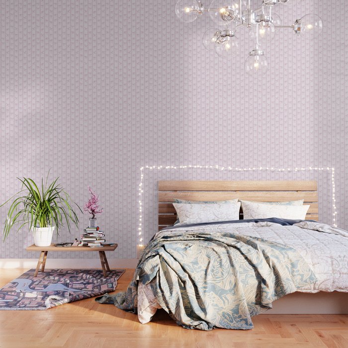 Coquette Pink Bows On A Vertical Stripes Background Wallpaper