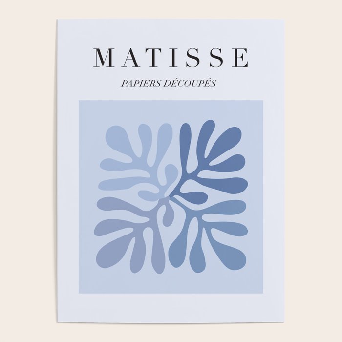 Blue Matisse Exhibition Poster - Light Blue Henri Matisse Cut Outs Vintage Poster Matisse Poster