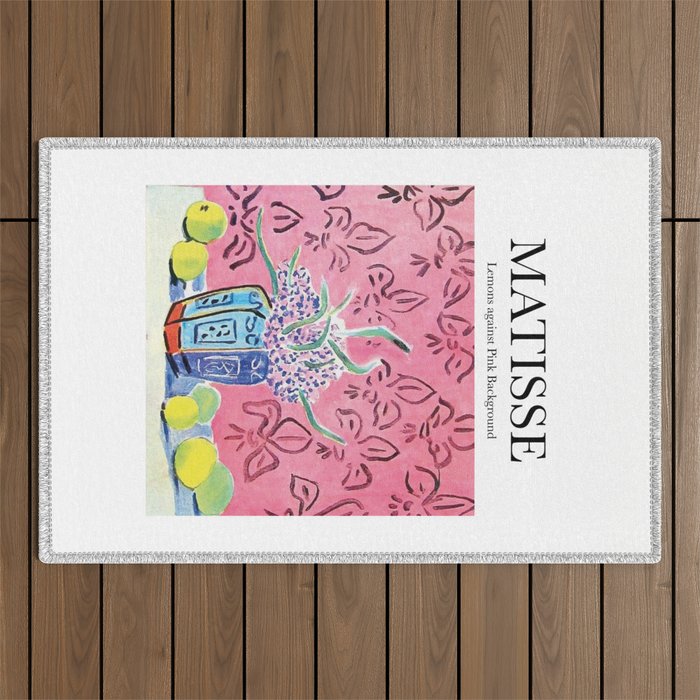 Lemons Against Pink Background By Henri Matisse - Artwork Design Outdoor Rug