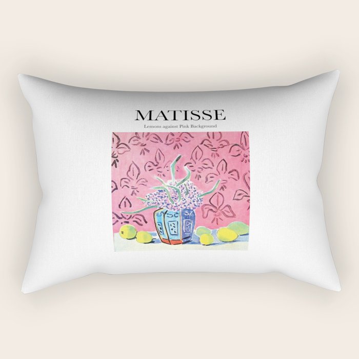 Lemons Against Pink Background By Henri Matisse - Artwork Design Rectangular Pillow