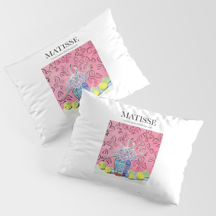 Lemons Against Pink Background By Henri Matisse - Artwork Design Pillow Sham