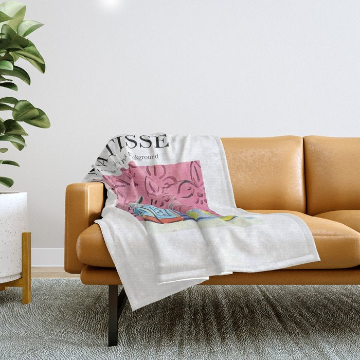 Lemons Against Pink Background By Henri Matisse - Artwork Design Throw Blanket