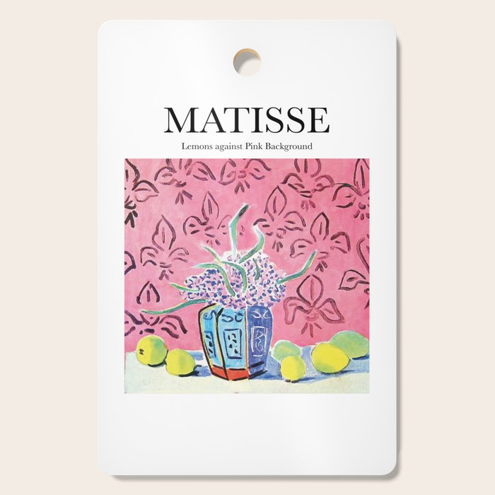 Lemons Against Pink Background By Henri Matisse - Artwork Design Cutting Board