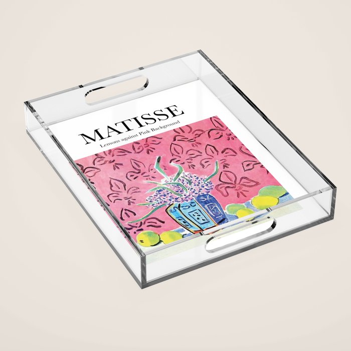 Lemons Against Pink Background By Henri Matisse - Artwork Design Acrylic Tray