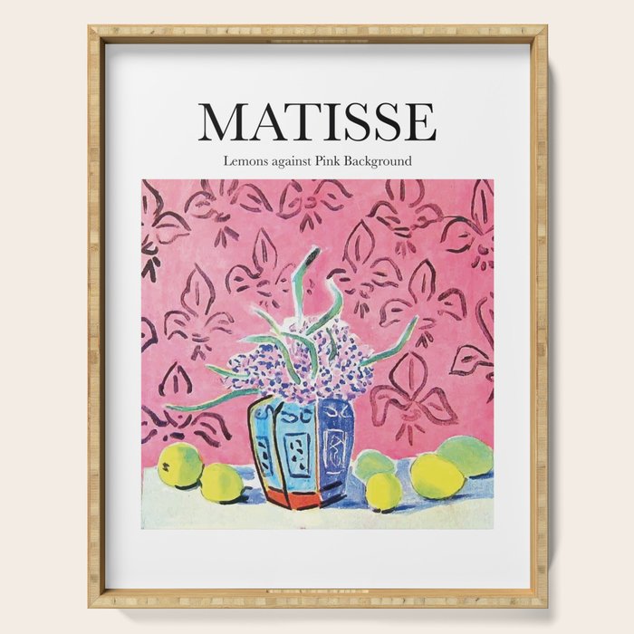 Lemons Against Pink Background By Henri Matisse - Artwork Design Serving Tray
