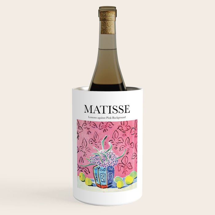 Lemons Against Pink Background By Henri Matisse - Artwork Design Wine Chiller