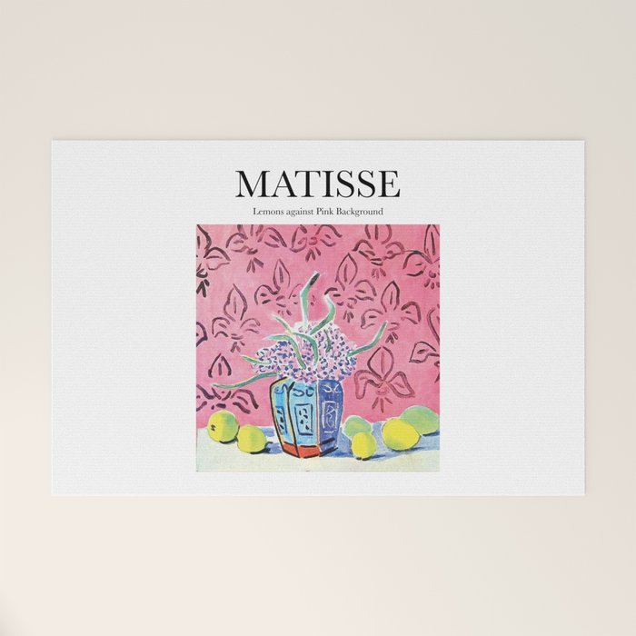 Lemons Against Pink Background By Henri Matisse - Artwork Design Welcome Mat