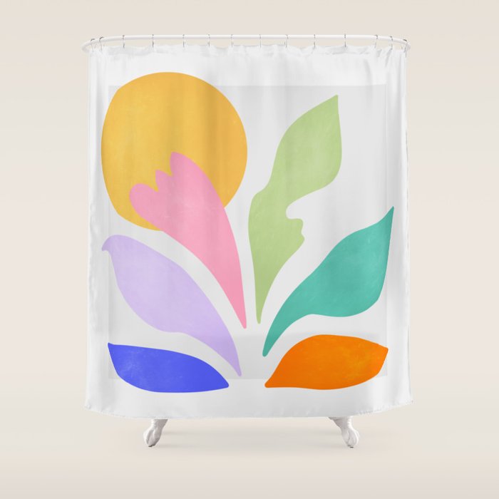 Sun & Leaves: Matisse Pastel Series 04 Shower Curtain