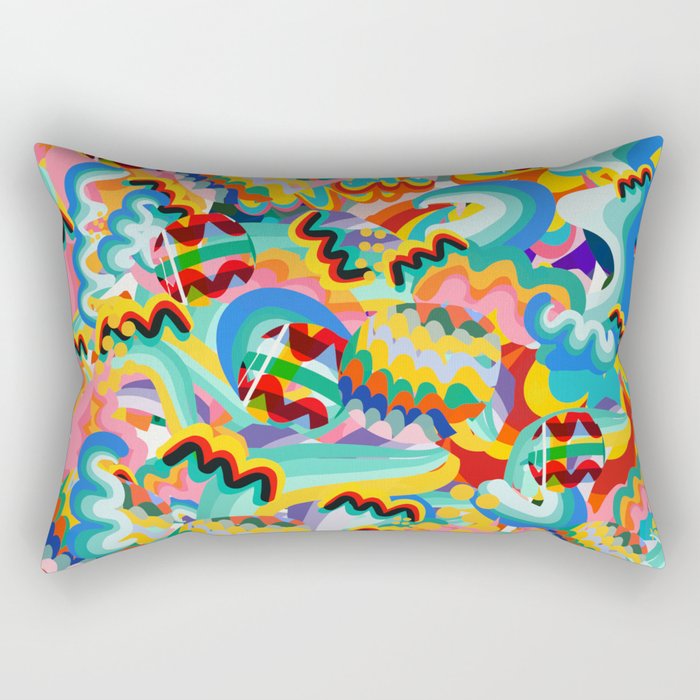 Colorful Abstract Graffiti Pop Art Pattern Design By Emmanuel Signorino  Rectangular Pillow