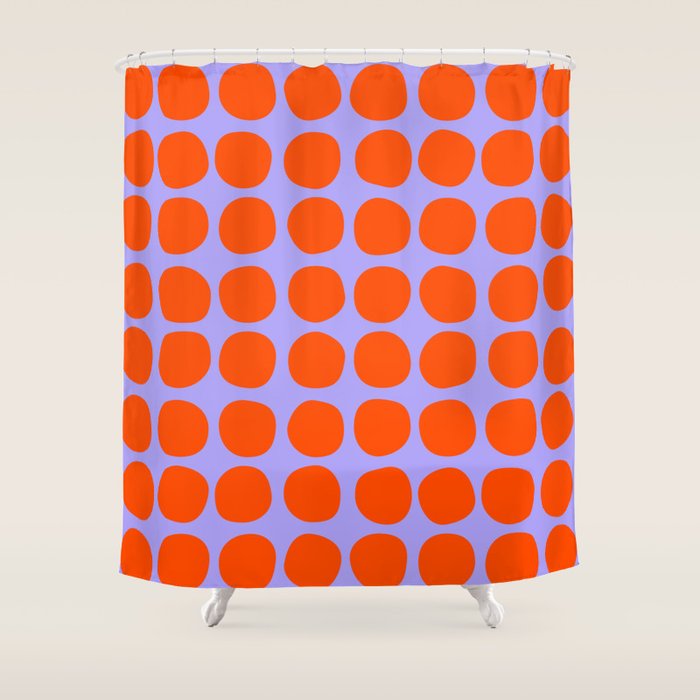 Circles In Purple And Orange Shower Curtain