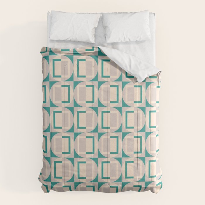 Mid Century Modern Geometric Fusion Comforter