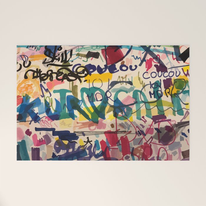 Urban Graffiti Paper Street Art Welcome Mat