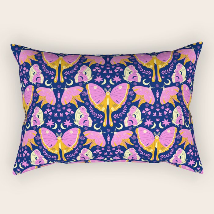 Purple Violet Luna Moths Rectangular Pillow