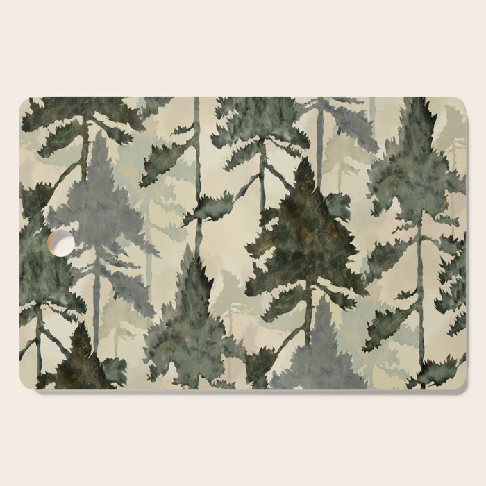 Enchanted Watercolor Pine Forest Cutting Board