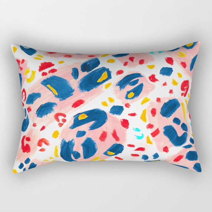 Painted Abstract Leopard Print Rectangular Pillow