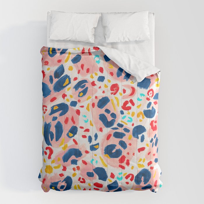 Painted Abstract Leopard Print Comforter