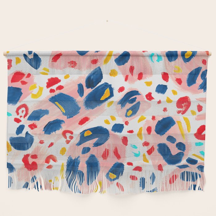 Painted Abstract Leopard Print Wall Hanging